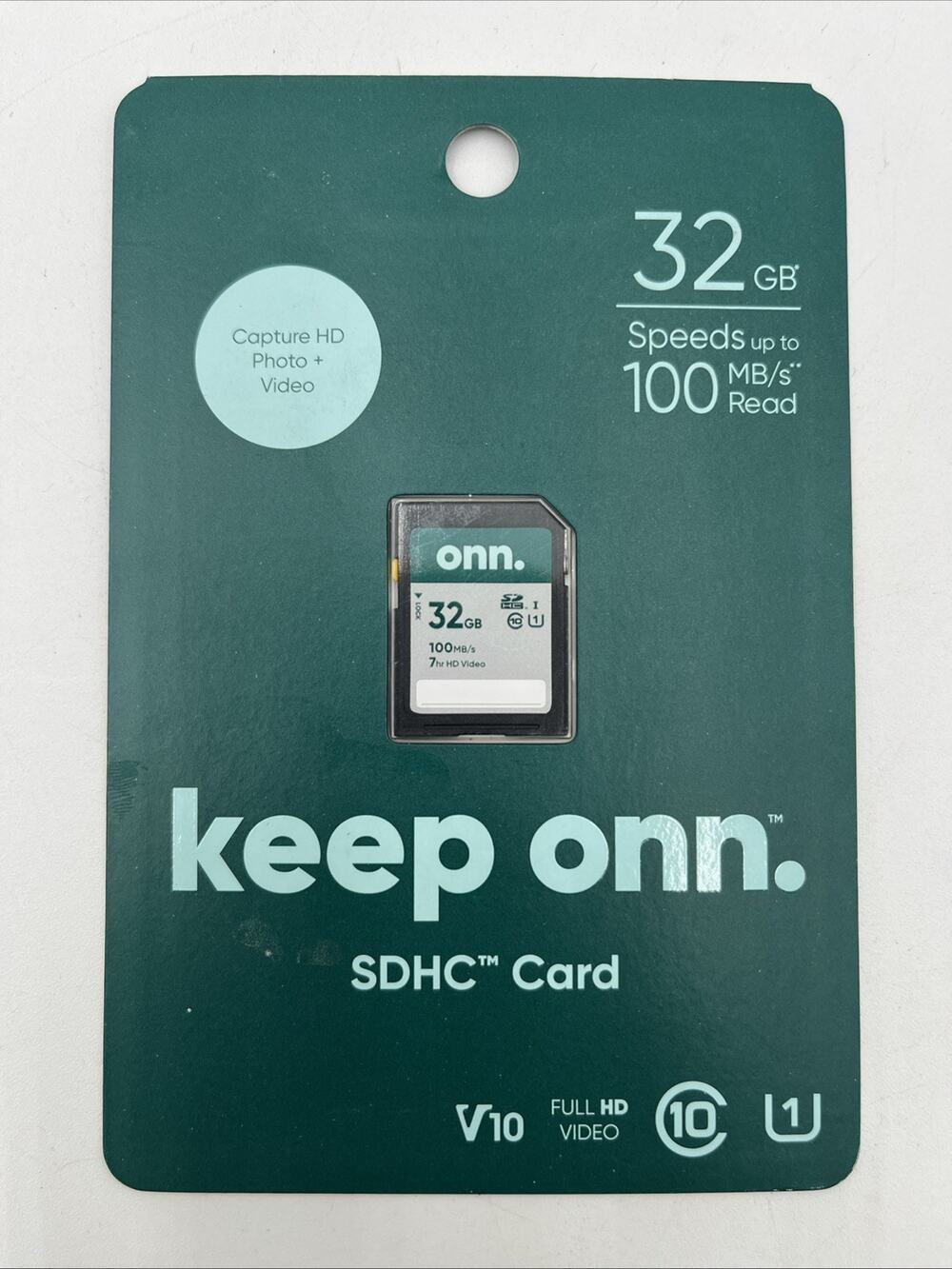 Keep Onn 32GB Class 10 U1 SDHC Flash Memory Card up to 100MB